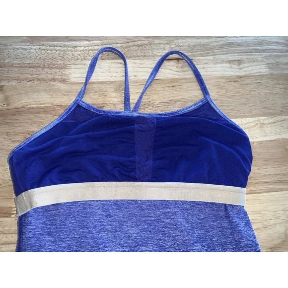 Lululemon Sz 6 Power Y Tank Top Racerback Active Wear Blue Heather Pigment EUC - Picture 8 of 8
